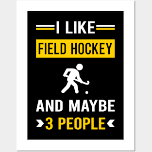 3 People Field Hockey Posters and Art